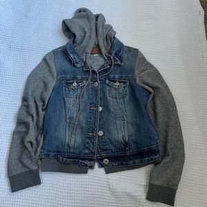 American Eagle Jean Sweatshirt Jacket